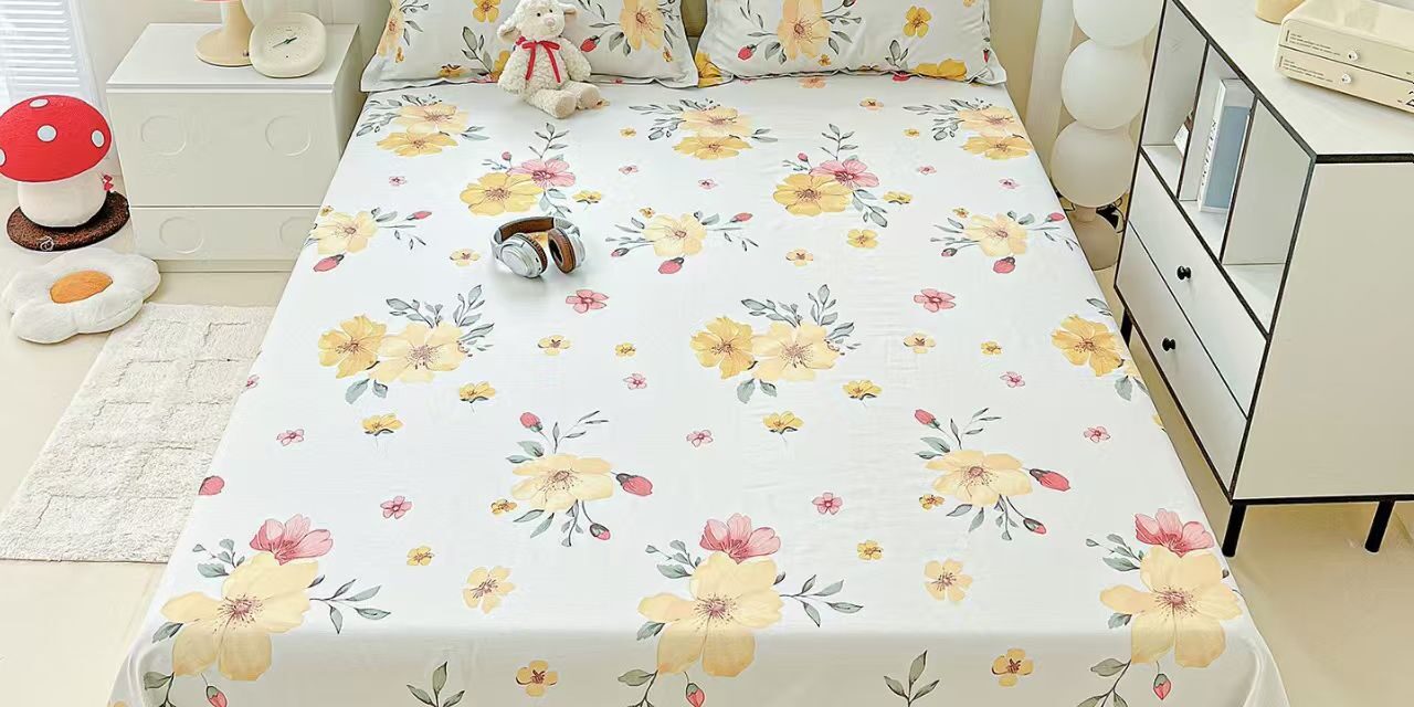 Thick pure cotton cute printed bed sheet for kids’ room
