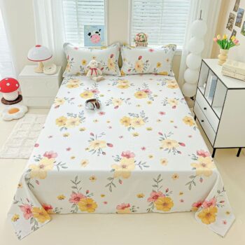 Thick pure cotton cute printed bed sheet for kids’ room