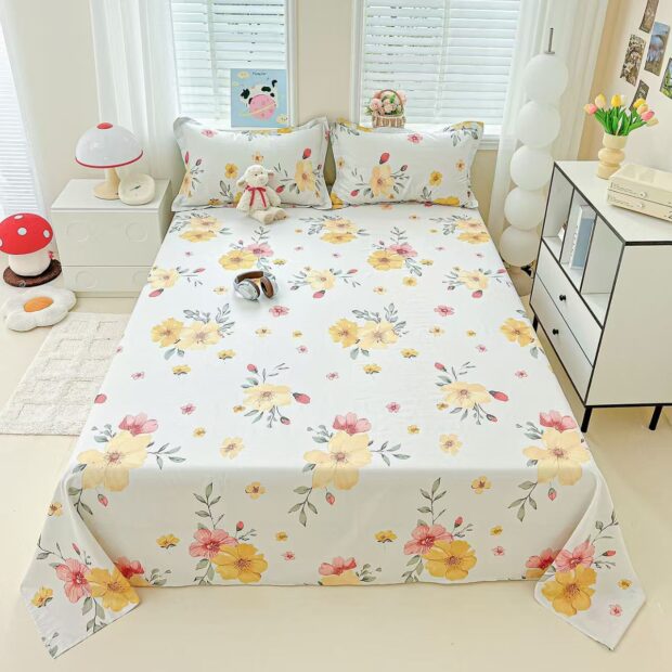 Thick pure cotton cute printed bed sheet for kids’ room