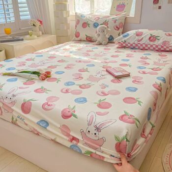 Dust-proof non-slip pure cotton fitted sheet with secure fit