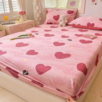 Dust-proof non-slip pure cotton fitted sheet with secure fit