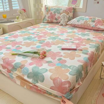 Dust-proof non-slip pure cotton fitted sheet with secure fit