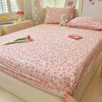 Dust-proof non-slip pure cotton fitted sheet with secure fit