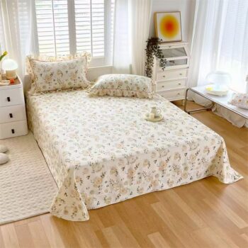 Pure cotton floral series printed bed sheet for home use