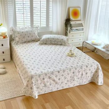 Pure cotton floral series printed bed sheet for home use