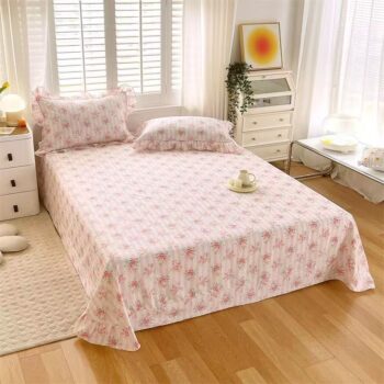 Pure cotton floral series printed bed sheet for home use