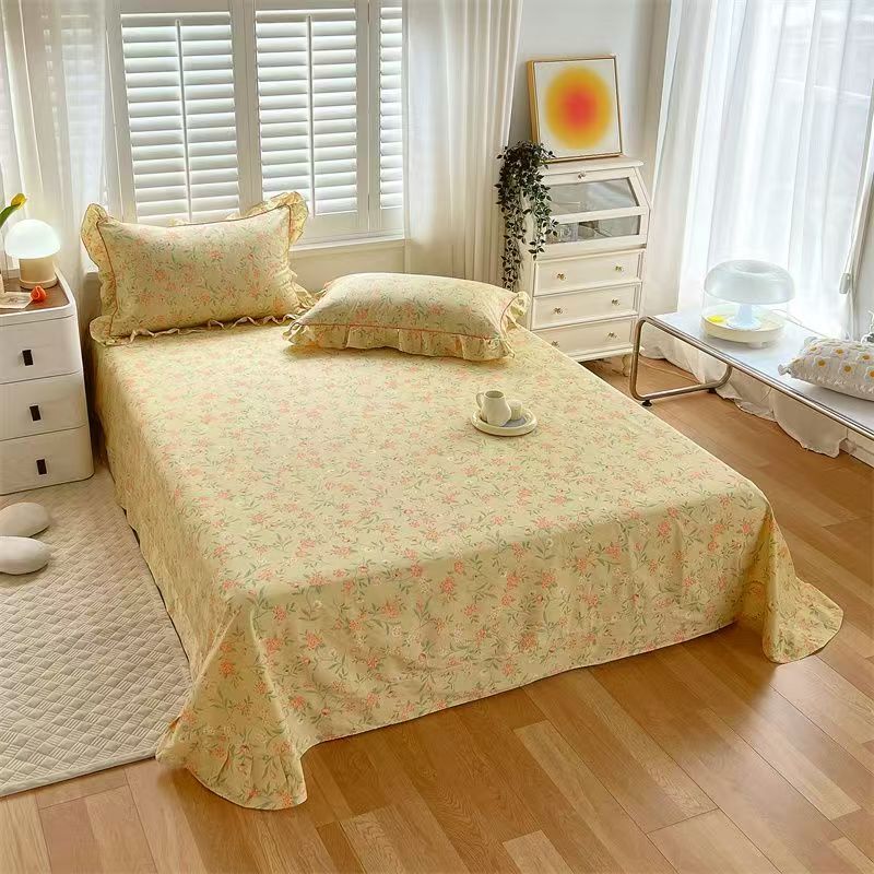 Pure cotton floral series printed bed sheet for home use