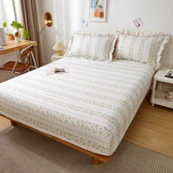 Premium pure cotton non-slip printed fitted sheet for bedrooms