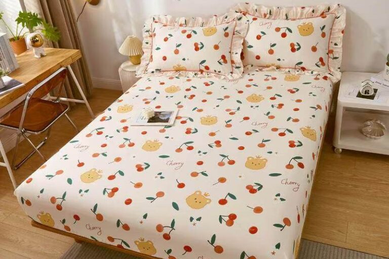 High-End Cotton Printed Non-Slip Fitted Sheet (6) Premium pure cotton non-slip printed fitted sheet for bedrooms