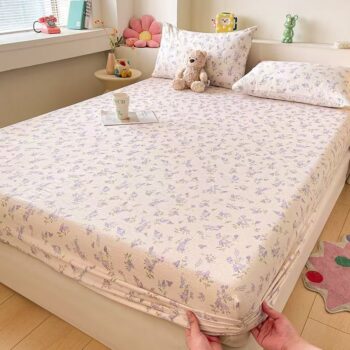 High-quality breathable double gauze fitted sheet with soft texture