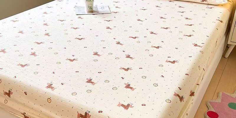 High-quality breathable double gauze fitted sheet with soft texture