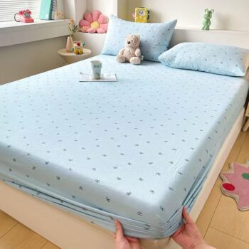 High-quality breathable double gauze fitted sheet with soft texture