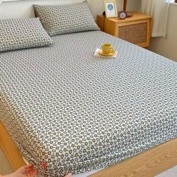 High-quality multi-color printed pure cotton non-slip fitted sheet