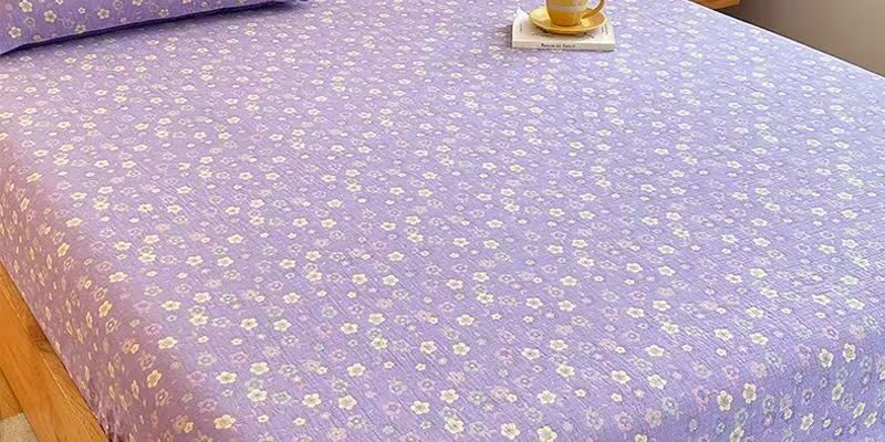 High-quality multi-color printed pure cotton non-slip fitted sheet