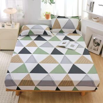 High-quality pure cotton fitted sheet with breathable soft texture