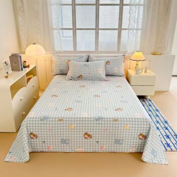 Cute cartoon pure cotton bed sheet for children’s bedrooms