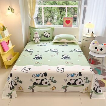 Cute cartoon pure cotton bed sheet for children’s bedrooms