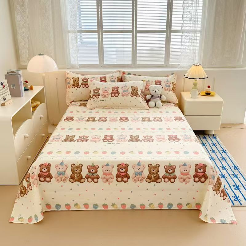 Cute cartoon pure cotton bed sheet for children’s bedrooms