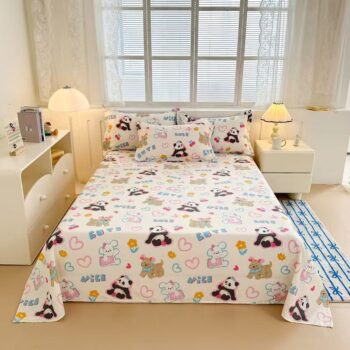 Cute cartoon pure cotton bed sheet for children’s bedrooms