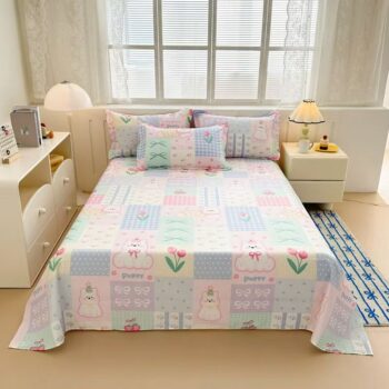 Cute cartoon pure cotton bed sheet for children’s bedrooms