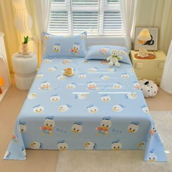 Kids cartoon pure cotton bed sheet with soft breathable fabric
