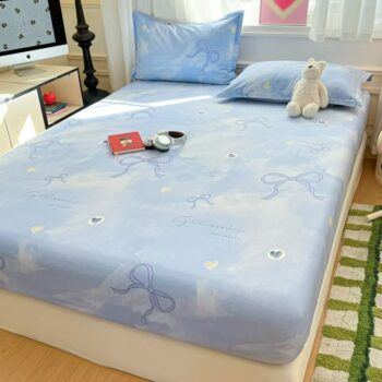 Pure cotton non-slip cartoon fitted sheet for children’s single beds
