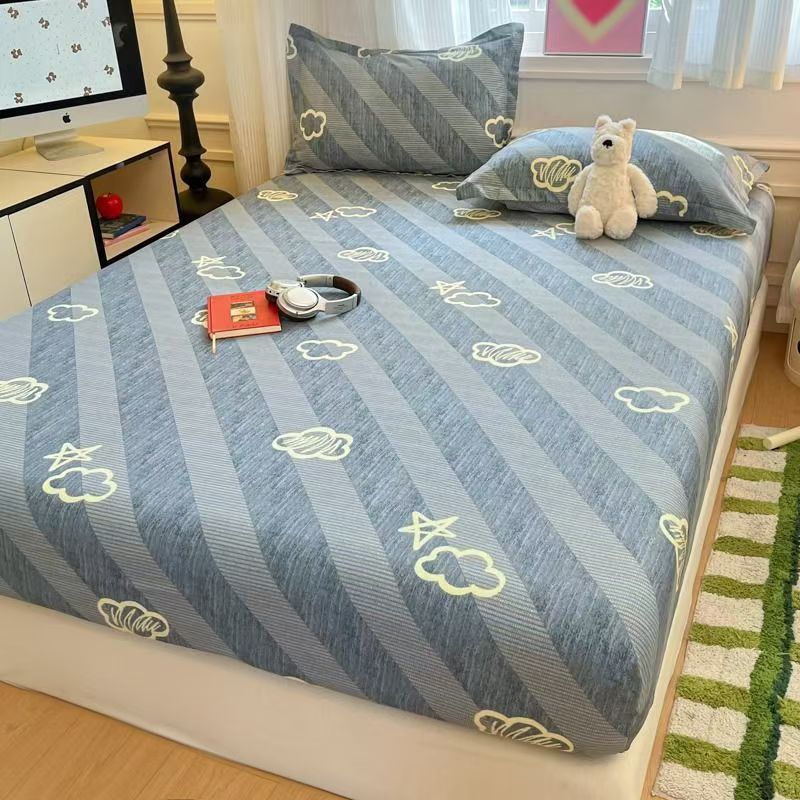 Pure cotton non-slip cartoon fitted sheet for children’s single beds