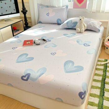 Pure cotton non-slip cartoon fitted sheet for children’s single beds