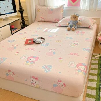 Pure cotton non-slip cartoon fitted sheet for children’s single beds