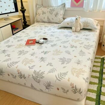 Pure cotton non-slip cartoon fitted sheet for children’s single beds