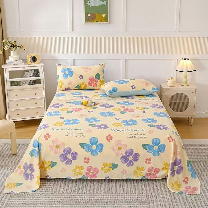 Breathable multi-size comfortable bed sheet for home use