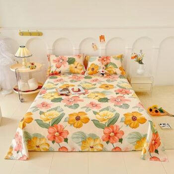 Premium thick Nordic-style cotton bed sheet for homes