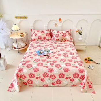 Premium thick Nordic-style cotton bed sheet for homes