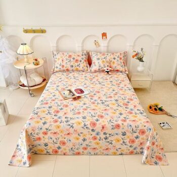 Premium thick Nordic-style cotton bed sheet for homes