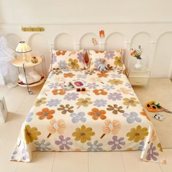 Premium thick Nordic-style cotton bed sheet for homes