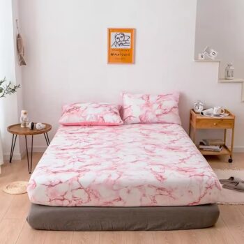 Luxury printed fitted sheet with elastic corners for bedding