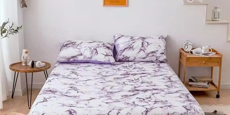 Luxury printed fitted sheet with elastic corners for bedding