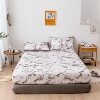Luxury printed fitted sheet with elastic corners for bedding