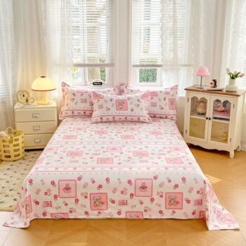 Soft breathable printed cotton bed sheet for home bedrooms