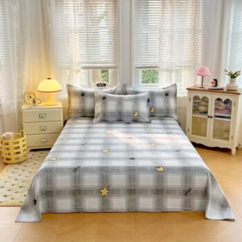 Soft breathable printed cotton bed sheet for home bedrooms
