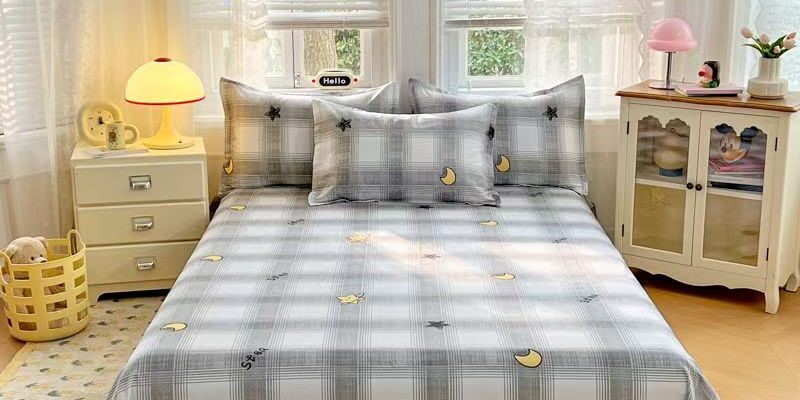 Soft breathable printed cotton bed sheet for home bedrooms