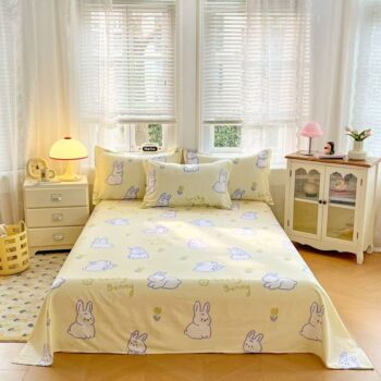 Soft breathable printed cotton bed sheet for home bedrooms