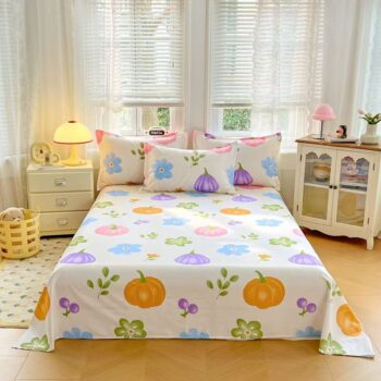 Soft breathable printed cotton bed sheet for home bedrooms