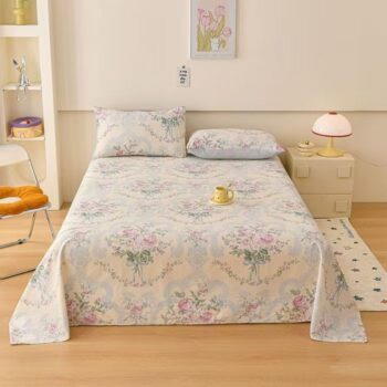 Pure cotton printed bed sheet for single and double beds