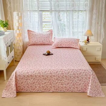 Printed pure cotton bed sheet with soft breathable texture