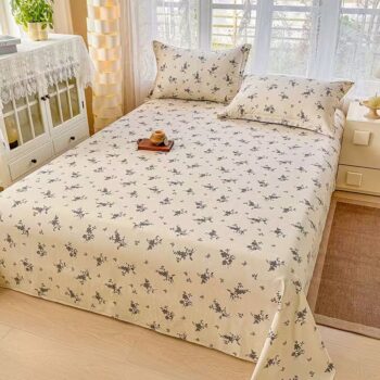 Printed pure cotton bed sheet with soft breathable texture