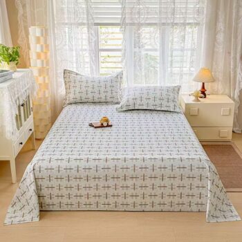 Printed pure cotton bed sheet with soft breathable texture