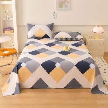 Pure cotton printed bed sheet for single and double beds