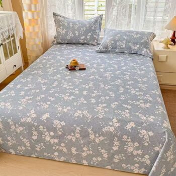 Printed pure cotton bed sheet with soft breathable texture