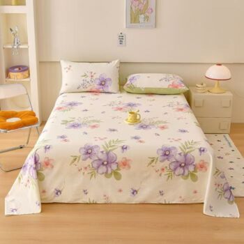 Pure cotton printed bed sheet for single and double beds